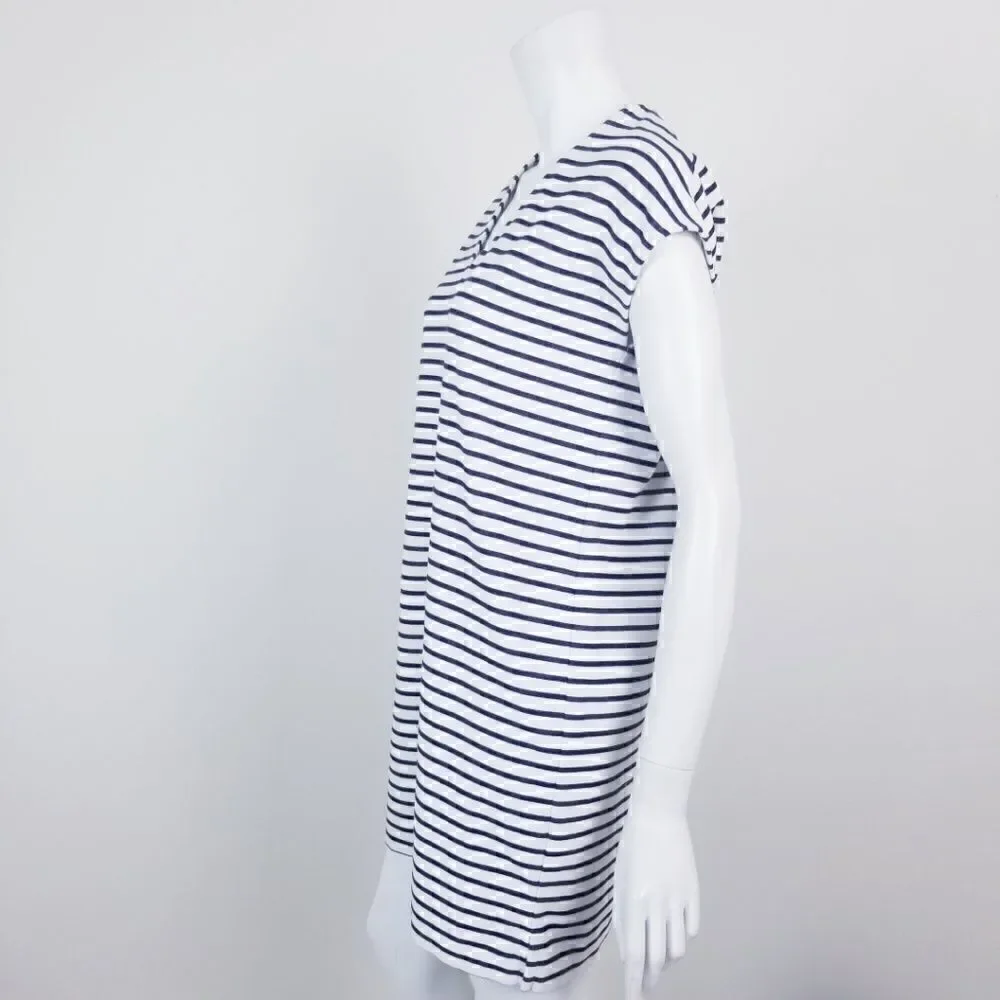 J. Crew Size XS Black & White Striped Sleeveless V Neck Mini Shift Dress